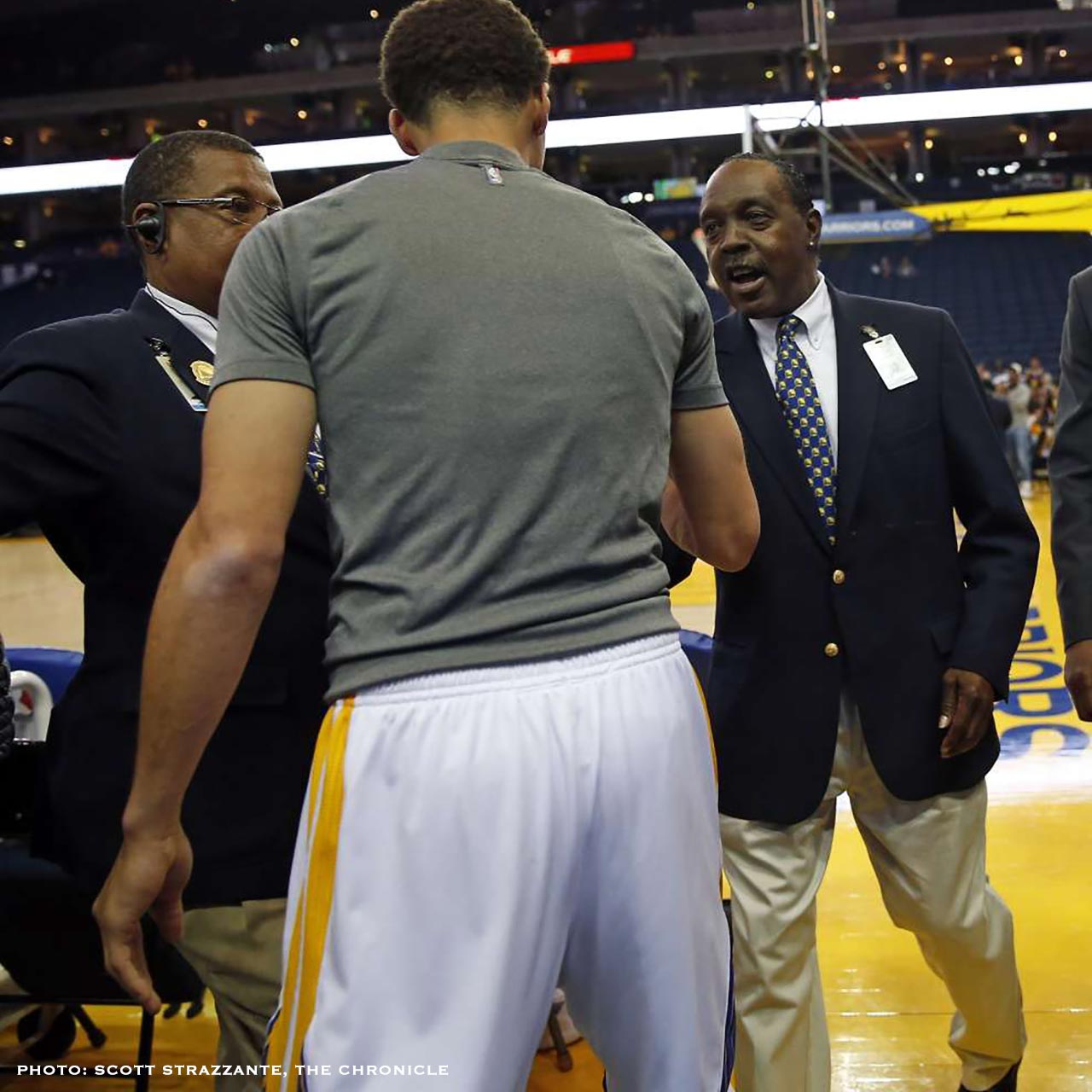 Steph Curry and Curtis Brown Bro Hug