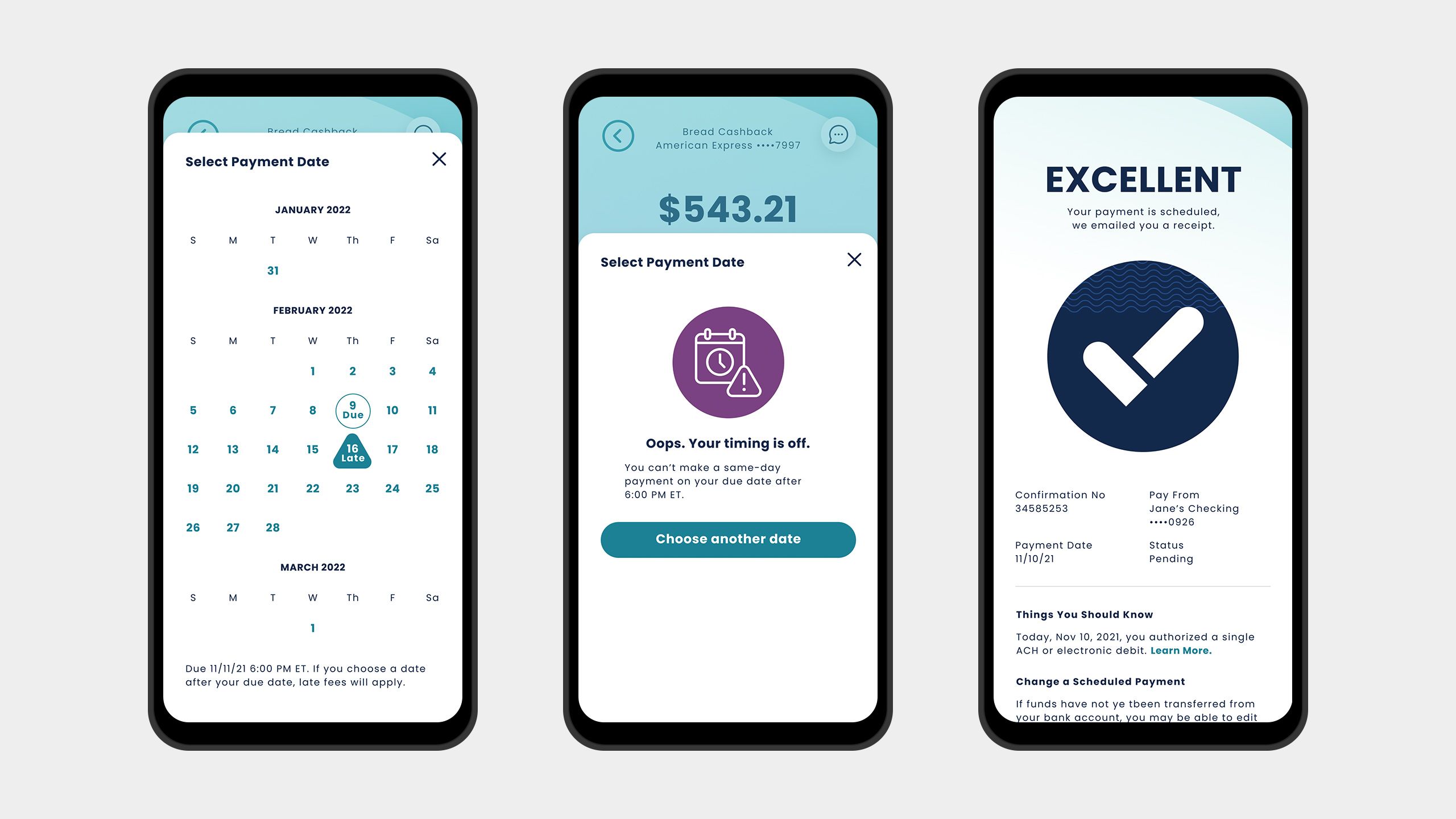 Flow: Date & Confirmation