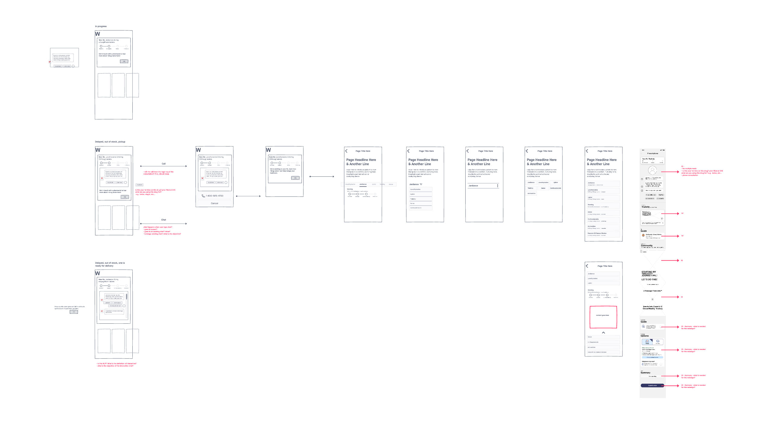 Walgreens New To Therapy Wireframes